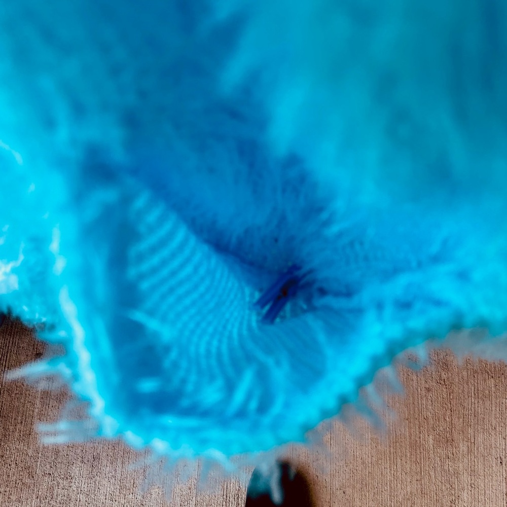 NWOT Sz-XL Girls Soft & Fuzzy w/Pockets House Coat/Day Robe, Bright Blue/Green - Picture 9 of 16